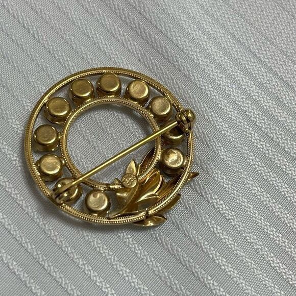 Vintage DeC Brooch 1/20 14k Gold Filled Rhinestone Brooch - Picture 6 of 6